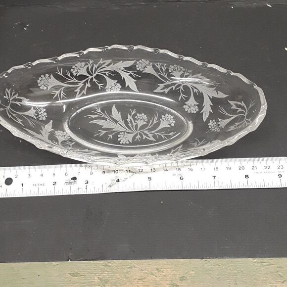 4 pc. bundle Fostoria Cambridge etched crystal creamer sugar, pitcher, dish - Picture 12 of 15